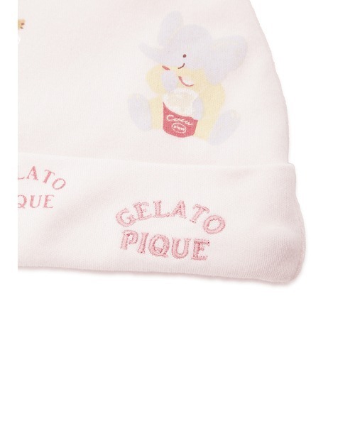 gelato pique（ジェラートピケ）の「【BABY】パジャマパーティー柄キャップ（その他ベビー用品・キッズ・ピンク/グレー・FREE）」の3枚目の写真