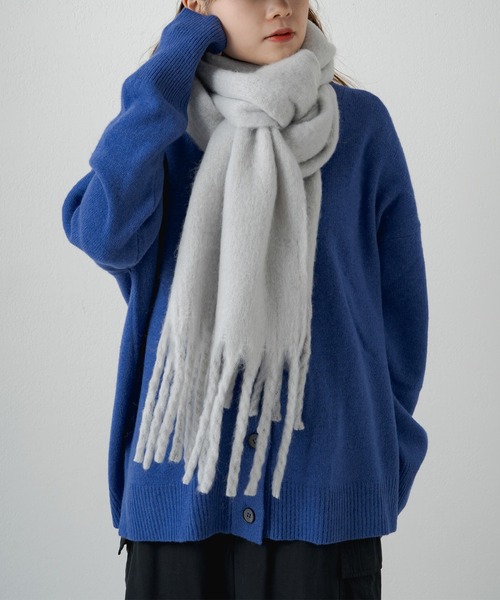 PUAL CE CIN（ピュアルセシン）の「起毛フェイクウール無地マフラー（マフラー・レディース・オレンジ/ライトベージュ/ライトグレー/アイボリー/ピンクベージュ・FREE）」の3枚目の写真