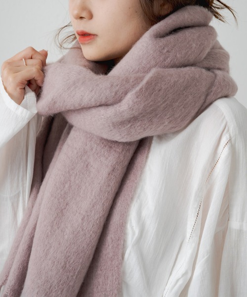 PUAL CE CIN（ピュアルセシン）の「起毛フェイクウール無地マフラー（マフラー・レディース・オレンジ/ライトベージュ/ライトグレー/アイボリー/ピンクベージュ・FREE）」の11枚目の写真
