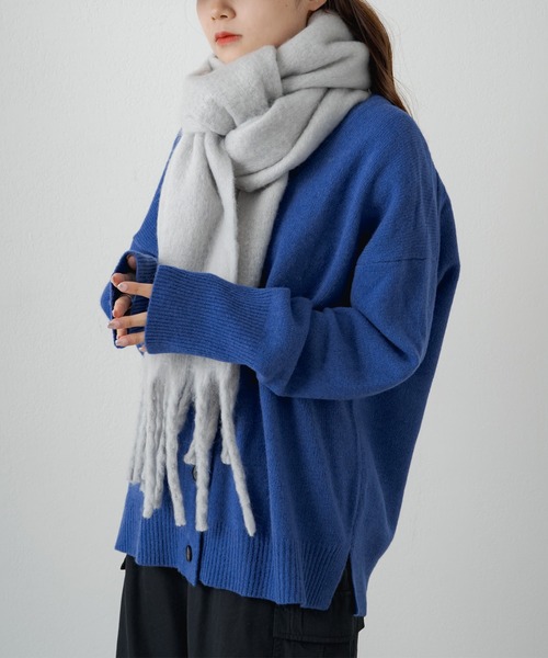 PUAL CE CIN（ピュアルセシン）の「起毛フェイクウール無地マフラー（マフラー・レディース・オレンジ/ライトベージュ/ライトグレー/アイボリー/ピンクベージュ・FREE）」の14枚目の写真