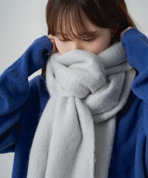 PUAL CE CIN（ピュアルセシン）の「起毛フェイクウール無地マフラー（マフラー・レディース・オレンジ/ライトベージュ/ライトグレー/アイボリー/ピンクベージュ・FREE）」の16枚目の写真