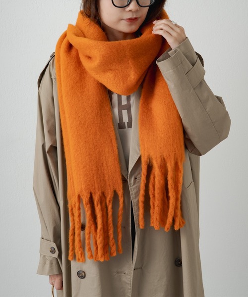 PUAL CE CIN（ピュアルセシン）の「起毛フェイクウール無地マフラー（マフラー・レディース・オレンジ/ライトベージュ/ライトグレー/アイボリー/ピンクベージュ・FREE）」の12枚目の写真