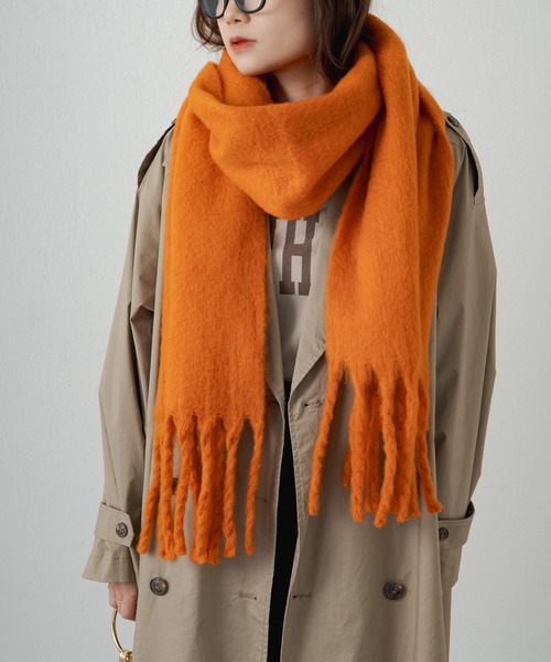PUAL CE CIN（ピュアルセシン）の「起毛フェイクウール無地マフラー（マフラー・レディース・オレンジ/ライトベージュ/ライトグレー/アイボリー/ピンクベージュ・FREE）」の13枚目の写真