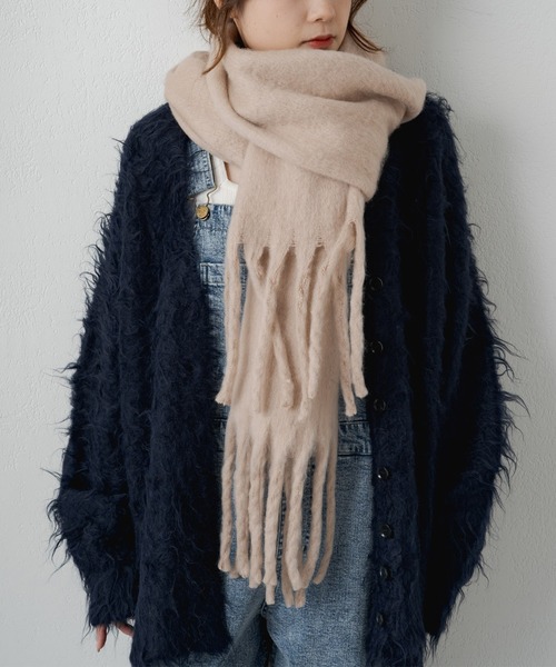 PUAL CE CIN（ピュアルセシン）の「起毛フェイクウール無地マフラー（マフラー・レディース・オレンジ/ライトベージュ/ライトグレー/アイボリー/ピンクベージュ・FREE）」の8枚目の写真