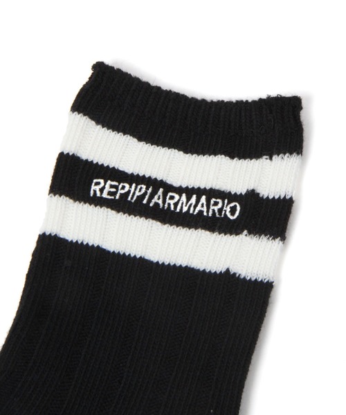 repipi armario(レピピ アルマリオ)の「ラインロゴシシュウソックス(ソックス/靴下・キッズ・ホワイト/パープル/ブラック系その他/イエロー/ピンク系その他/グリーン系その他/ブルー系その他/ネイビー/ライトグレー/ライトパープル・FREE)」の11枚目の写真