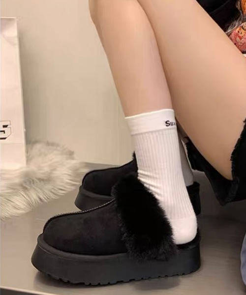 shopnikoniko(ショップニコニコ)の「ムートン スリッポン 厚底 スリッパ ムートンサンダル ムートンサボ(スリッポン・レディース・アイボリー/ブラック/キャメル・23.5/24/23)」の14枚目の写真