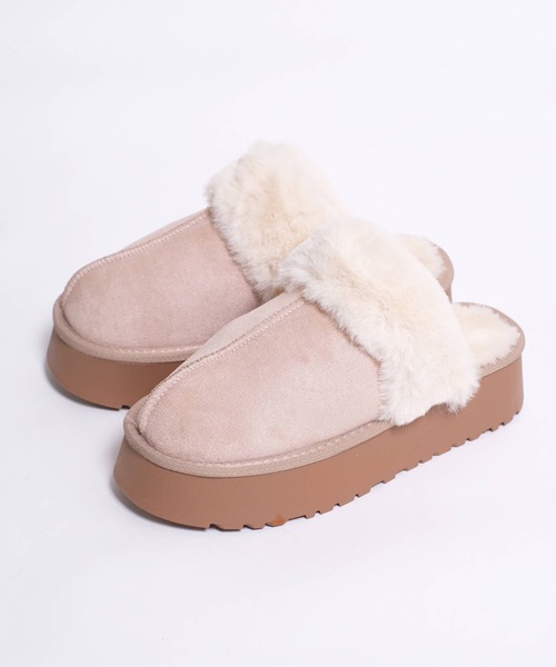 shopnikoniko(ショップニコニコ)の「ムートン スリッポン 厚底 スリッパ ムートンサンダル ムートンサボ(スリッポン・レディース・アイボリー/ブラック/キャメル・23.5/24/23)」の18枚目の写真