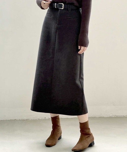 OSYAREVO（オシャレボ）の「ベルト付き ミモレ丈 スカート（スカート・レディース・ブラウン/チャコール/ブラック・LARGE/MEDIUM）」の11枚目の写真