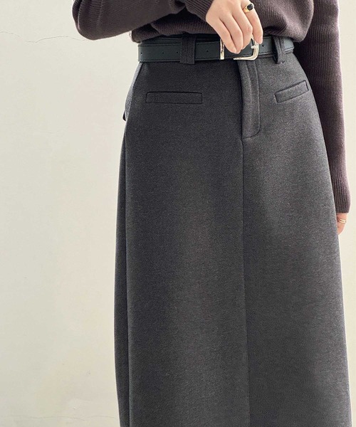 OSYAREVO（オシャレボ）の「ベルト付き ミモレ丈 スカート（スカート・レディース・ブラウン/チャコール/ブラック・LARGE/MEDIUM）」の12枚目の写真