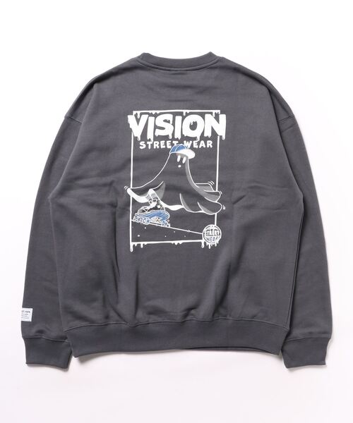 VISION STREET WEAR(ヴィジョンストリートウェア)の「【VISION STREET】別注 ゴーストプリントクルースウェット(スウェット・メンズ・ホワイト/ダークグレー/ブルー/グレー・L/M/XL)」の7枚目の写真
