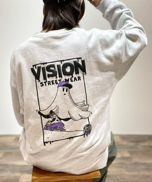 VISION STREET WEAR(ヴィジョンストリートウェア)の「【VISION STREET】別注 ゴーストプリントクルースウェット(スウェット・メンズ・ホワイト/ダークグレー/ブルー/グレー・L/M/XL)」の3枚目の写真