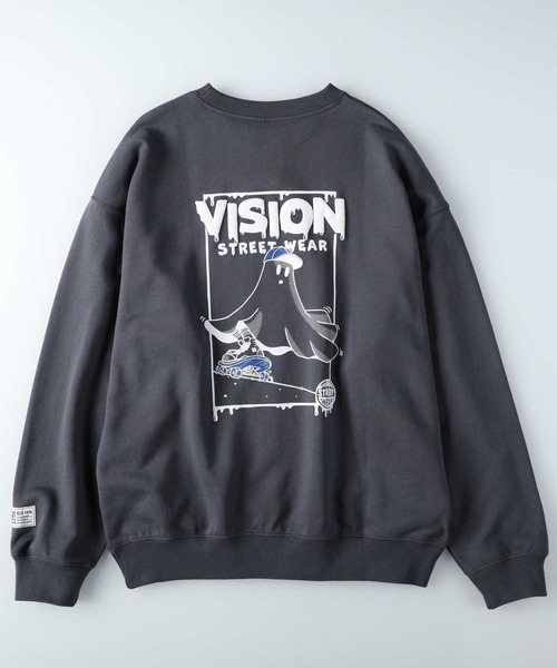 VISION STREET WEAR(ヴィジョンストリートウェア)の「【VISION STREET】別注 ゴーストプリントクルースウェット(スウェット・メンズ・ホワイト/ダークグレー/ブルー/グレー・L/M/XL)」の15枚目の写真