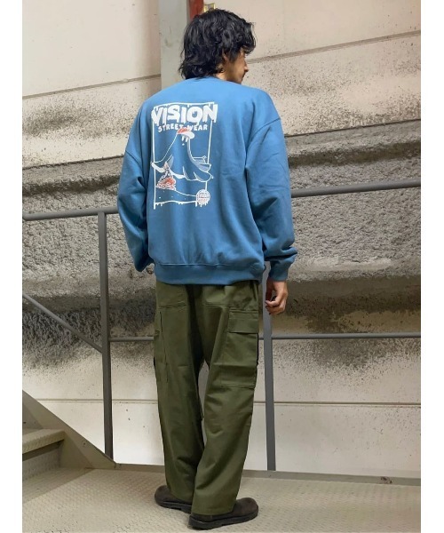 VISION STREET WEAR(ヴィジョンストリートウェア)の「【VISION STREET】別注 ゴーストプリントクルースウェット(スウェット・メンズ・ホワイト/ダークグレー/ブルー/グレー・L/M/XL)」の19枚目の写真