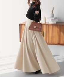 ハイウエストボリュームフレアスカート