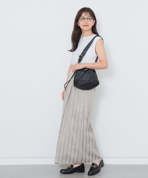 Demi-Luxe BEAMS（デミルクス ビームス）の「Demi-Luxe BEAMS / リネン混 ストライプ スカート（スカート・レディース・ブラック系/ベージュ系・38/36）」の14枚目の写真