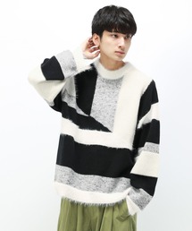 Anui | 【UNISEX】バイカラーキカパターンニット(ニット/セーター)