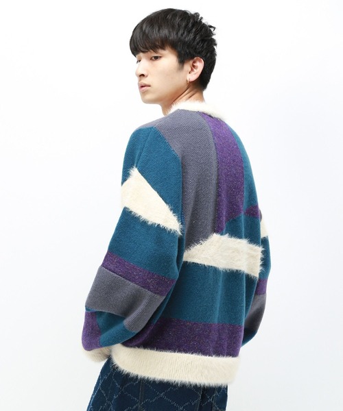 Anui（アニュイ）の「【UNISEX】バイカラーキカパターンニット（ニット/セーター・レディース・グレー系その他/ブルー系その他・MEDIUM）」の18枚目の写真