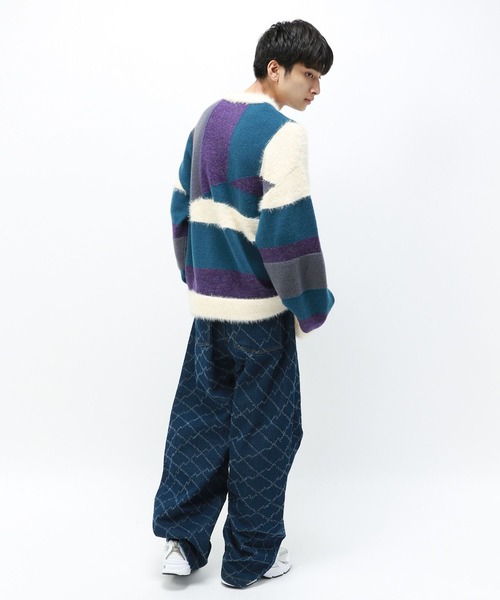 Anui（アニュイ）の「【UNISEX】バイカラーキカパターンニット（ニット/セーター・レディース・グレー系その他/ブルー系その他・MEDIUM）」の22枚目の写真