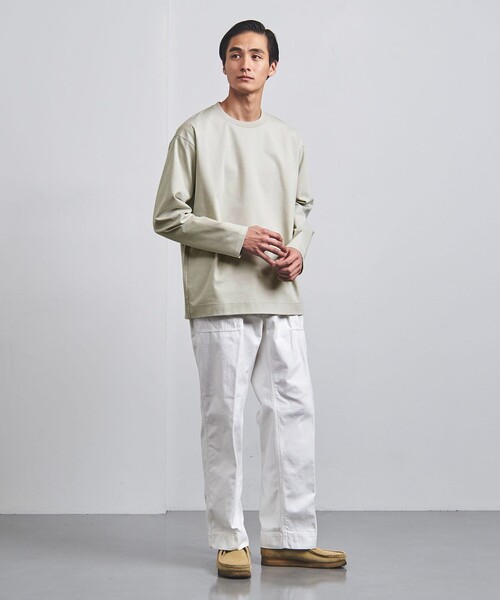 UNITED ARROWS（ユナイテッドアローズ）の「ポンチ ロングスリーブ Tシャツ デオドランド -抗菌防臭-（Tシャツ/カットソー・メンズ・ホワイト/ライトグレー/ブラック・S/M/L/XL）」の5枚目の写真