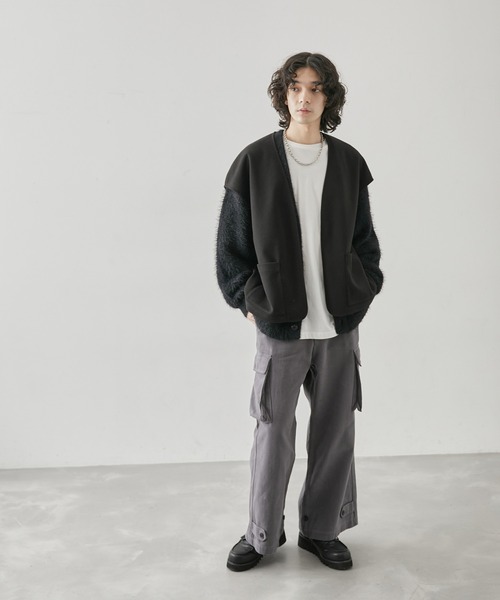 JUNRED(ジュンレッド)の「ユーロミリタリーカーゴフレアパンツ(カーゴパンツ・メンズ・ブラック/チャコールグレー/オフホワイト・L/M/S)」の13枚目の写真