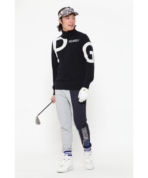 PEARLY GATES】ドライMIX裏毛ジョガーパンツ ＜カレッジロゴ＞