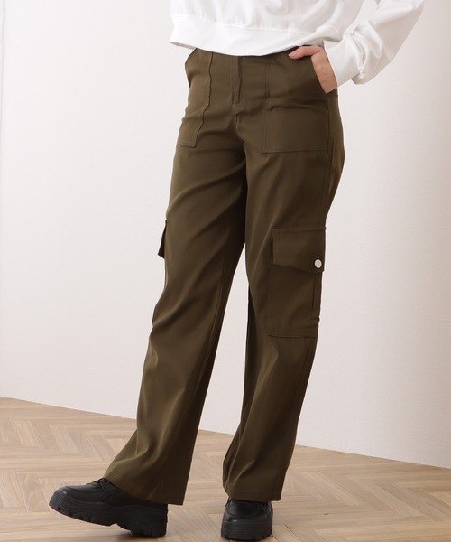 セール】ハイウエスト ルーズ フィット ストレート カーゴ