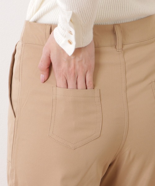 ハイウエスト ルーズ フィット ストレート カーゴ パンツ