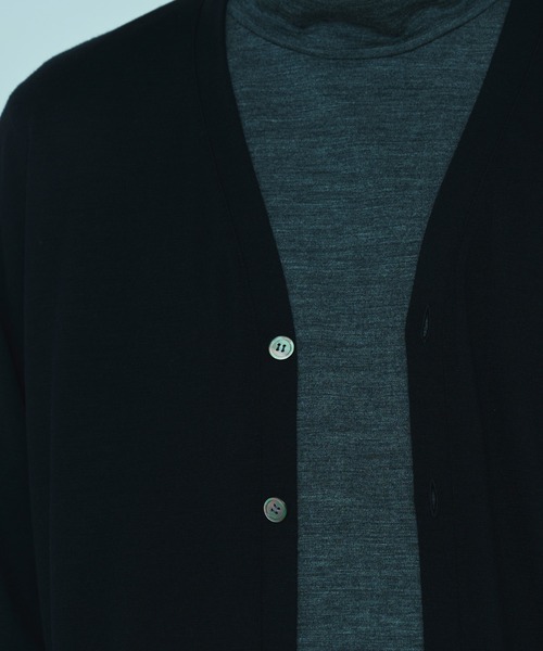 DUNLOP REFINED】SUPER100'S 2/72WOOL WASHABLE CARDIGAN MONO-MART