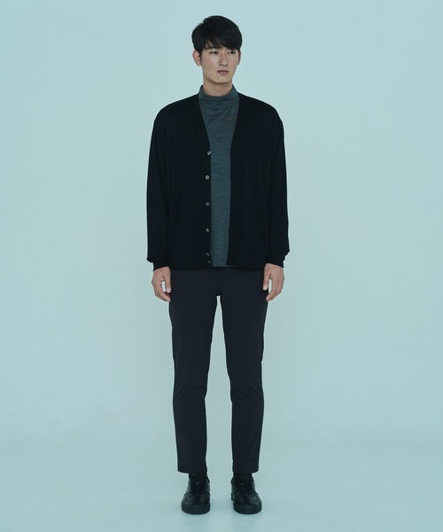 DUNLOP REFINED】SUPER100'S 2/72WOOL WASHABLE CARDIGAN MONO