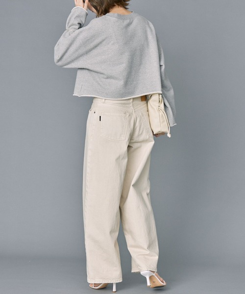 BABYLONE（バビロン）の「カットオフショートスウェット（スウェット・レディース・オフホワイト/ライトグレー・フリー）」の20枚目の写真