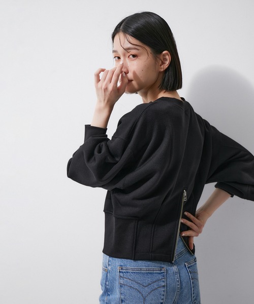 ADAM ET ROPE'（アダムエロペ）の「【サステナブル】コルセットライクジップスウェット（スウェット・レディース・ブラック/ピンク/グレー・FREE）」の8枚目の写真