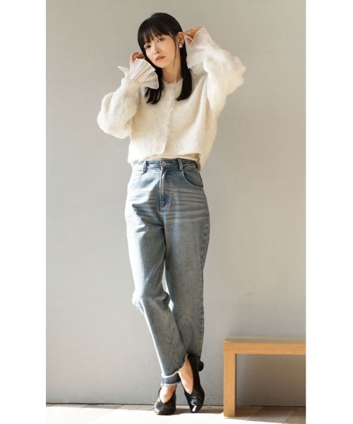 e-zakkamania stores(イーザッカマニアストアーズ)の「【いつもの袖口をアップデート!】 シアーシャイニー プリーツカフス(手袋・レディース・オフホワイト/ブラック/パープル・M)」の4枚目の写真