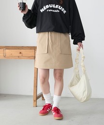 配色ステッチチノミニスカート