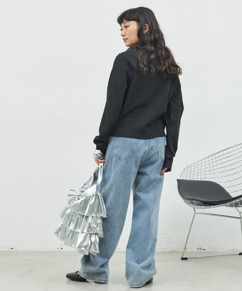 MERLOT（メルロー）の「オーガンジーリボンカーディガン（カーディガン/ボレロ・レディース・ナチュラル/レッド/ブラック・FREE）」の8枚目の写真