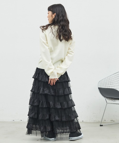 MERLOT（メルロー）の「オーガンジーリボンカーディガン（カーディガン/ボレロ・レディース・ナチュラル/レッド/ブラック・FREE）」の13枚目の写真