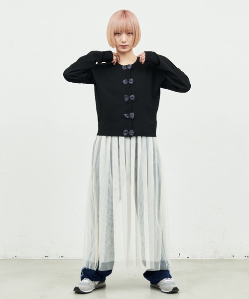 MERLOT（メルロー）の「オーガンジーリボンカーディガン（カーディガン/ボレロ・レディース・ナチュラル/レッド/ブラック・FREE）」の20枚目の写真