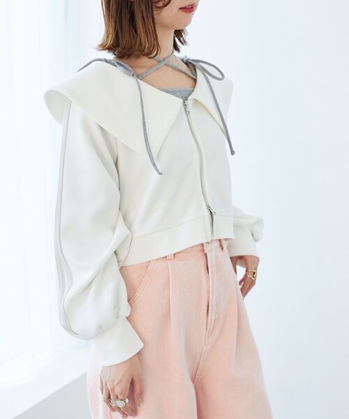 MAJESTIC LEGON（マジェスティックレゴン）の「バレリーナネックリボントップス（Tシャツ/カットソー・レディース・ブラック/グレー/オフホワイト・MEDIUM）」の13枚目の写真