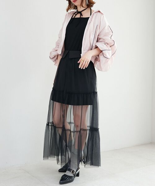 MAJESTIC LEGON（マジェスティックレゴン）の「バレリーナネックリボントップス（Tシャツ/カットソー・レディース・ブラック/グレー/オフホワイト・MEDIUM）」の16枚目の写真