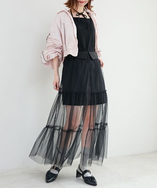 MAJESTIC LEGON（マジェスティックレゴン）の「バレリーナネックリボントップス（Tシャツ/カットソー・レディース・ブラック/グレー/オフホワイト・MEDIUM）」の17枚目の写真