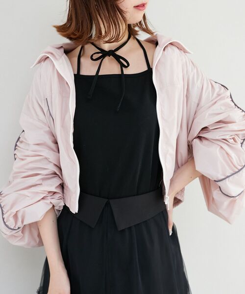 MAJESTIC LEGON（マジェスティックレゴン）の「バレリーナネックリボントップス（Tシャツ/カットソー・レディース・ブラック/グレー/オフホワイト・MEDIUM）」の18枚目の写真