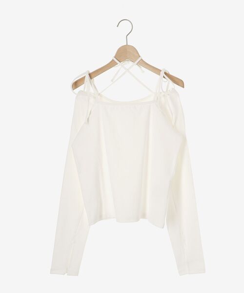 MAJESTIC LEGON（マジェスティックレゴン）の「バレリーナネックリボントップス（Tシャツ/カットソー・レディース・ブラック/グレー/オフホワイト・MEDIUM）」の22枚目の写真