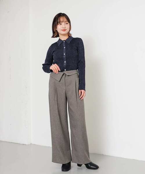 SENSE OF PLACE by URBAN RESEARCH(センスオブプレイスバイアーバンリサーチ)の「ラメニットコンパクトカーディガン(ニット/セーター・レディース・グレー/ネイビー/イエロー・ONE)」の19枚目の写真