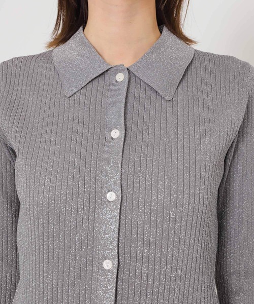 SENSE OF PLACE by URBAN RESEARCH(センスオブプレイスバイアーバンリサーチ)の「ラメニットコンパクトカーディガン(ニット/セーター・レディース・グレー/ネイビー/イエロー・ONE)」の13枚目の写真