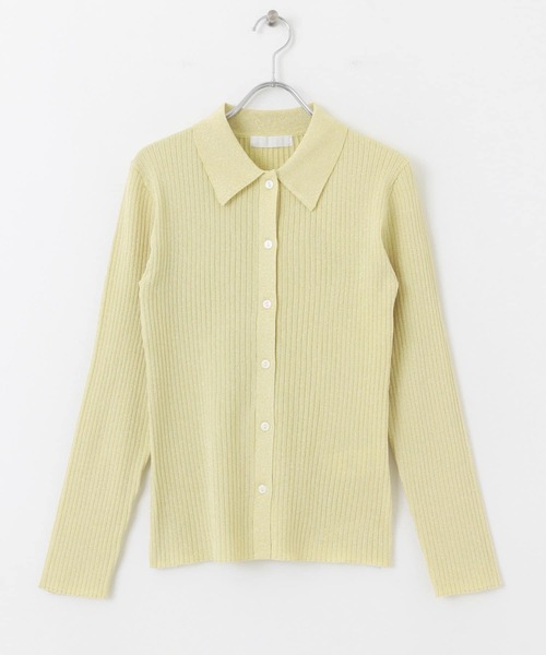 SENSE OF PLACE by URBAN RESEARCH(センスオブプレイスバイアーバンリサーチ)の「ラメニットコンパクトカーディガン(ニット/セーター・レディース・グレー/ネイビー/イエロー・ONE)」の11枚目の写真