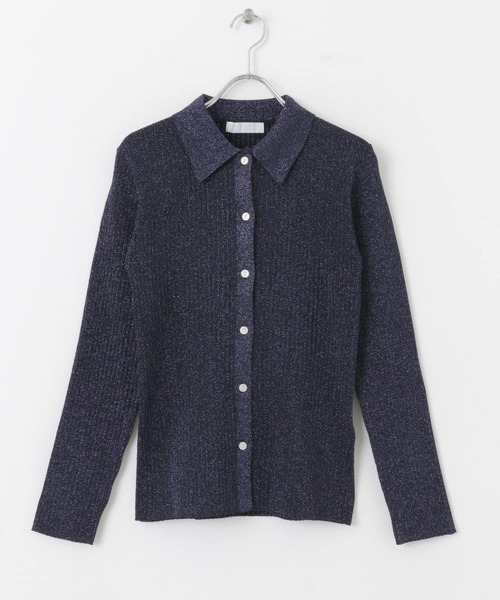 SENSE OF PLACE by URBAN RESEARCH(センスオブプレイスバイアーバンリサーチ)の「ラメニットコンパクトカーディガン(ニット/セーター・レディース・グレー/ネイビー/イエロー・ONE)」の10枚目の写真