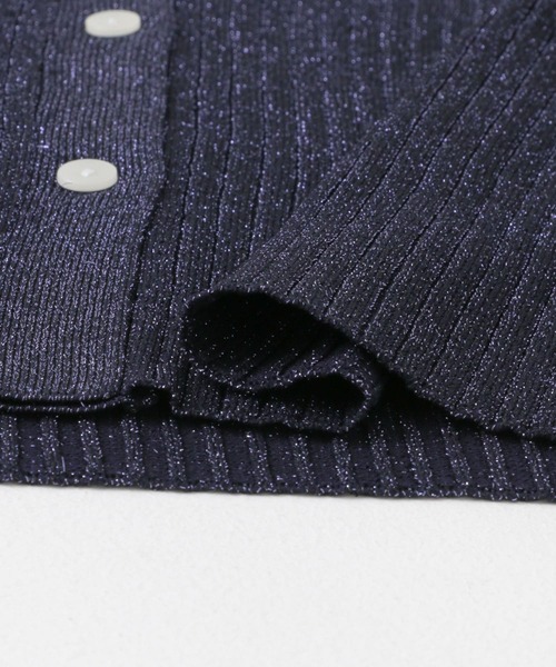 SENSE OF PLACE by URBAN RESEARCH(センスオブプレイスバイアーバンリサーチ)の「ラメニットコンパクトカーディガン(ニット/セーター・レディース・グレー/ネイビー/イエロー・ONE)」の8枚目の写真