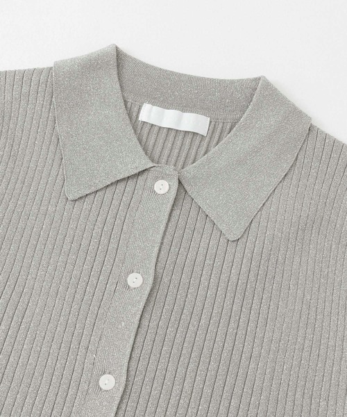 SENSE OF PLACE by URBAN RESEARCH(センスオブプレイスバイアーバンリサーチ)の「ラメニットコンパクトカーディガン(ニット/セーター・レディース・グレー/ネイビー/イエロー・ONE)」の7枚目の写真