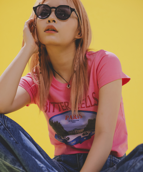 BITTER CELLS（ビターセルズ）の「【BITTER CELLS】プリントTシャツ（Tシャツ/カットソー・レディース・ブラック/ピンク/ホワイト・S/L）」の3枚目の写真