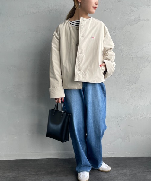 WEB限定】[DANTON/ダントン] 中綿入りノーカラージャケット