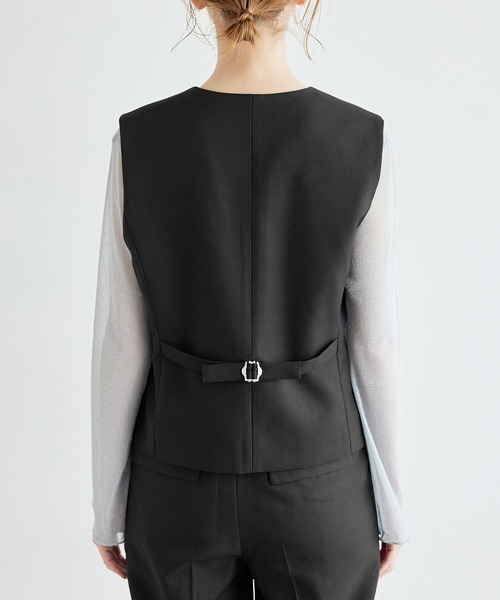 ROPE' PICNIC（ロペピクニック）の「ブライトシリーズ/ノーカラーベスト/セットアップ対応（ベスト・レディース・ブラック/ベージュ/ネイビー・38）」の13枚目の写真